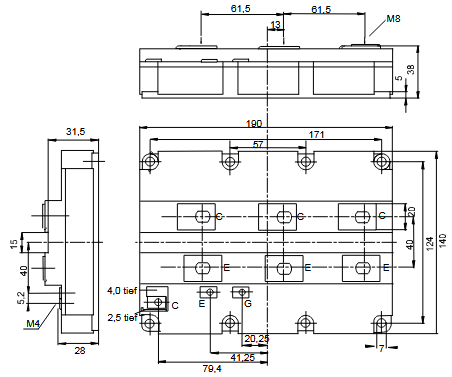 FZ1200R33KF1 Packaging Dimension